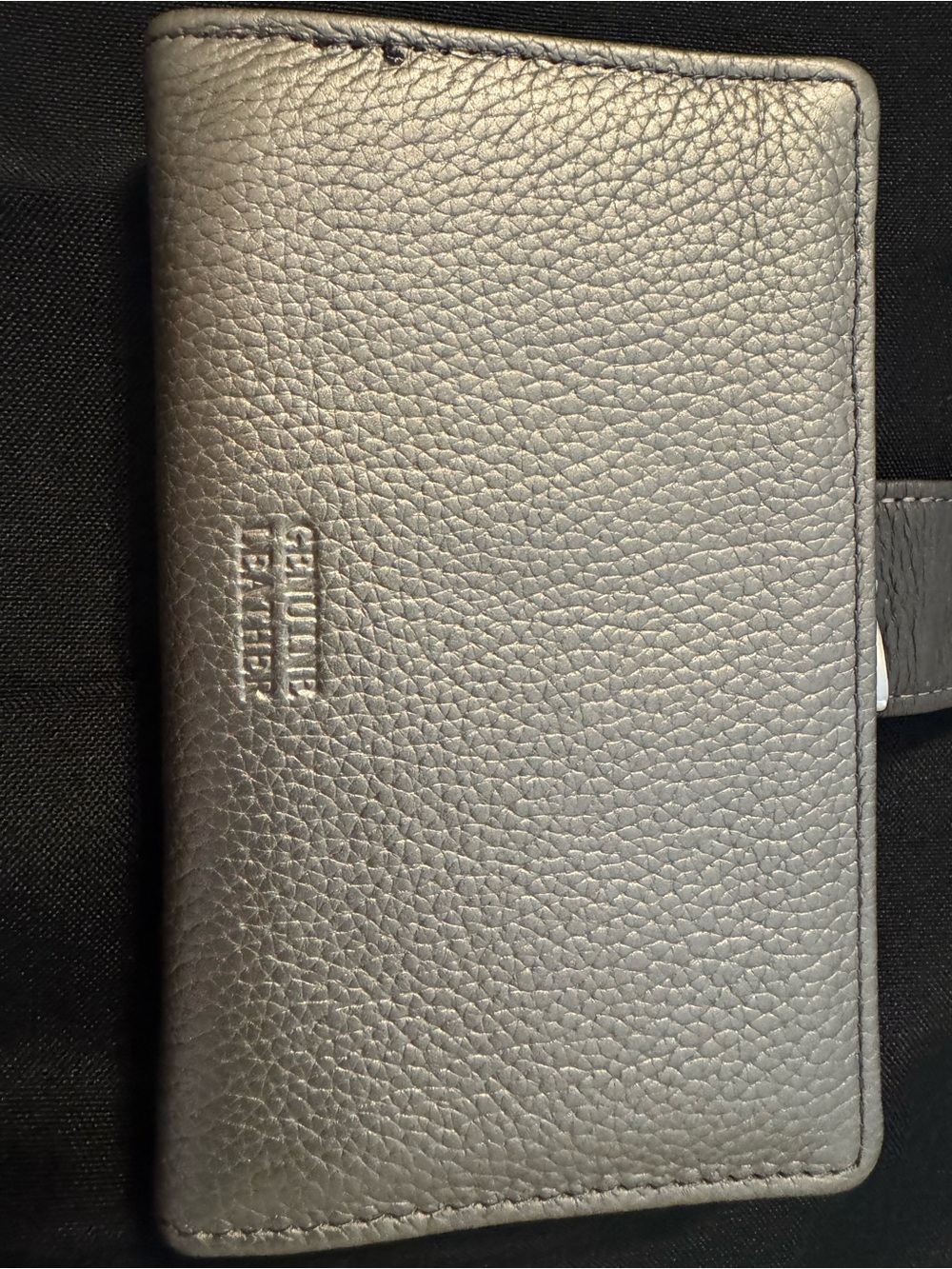 Gray Genuine Leather Wallet with Snap Closure - Picture 7 of 8